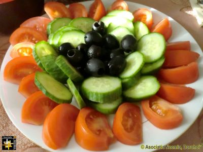 Romanian Dishes
Salata: sliced tomatoes and cucumbers with olives. May be served on lettuce when in season.
Keywords: Dec13;Food